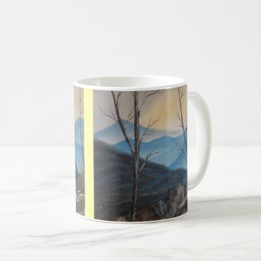 Blauer Winter-Gebirgsdoppelseitige Tasse (VorderseiteRechts)