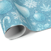 Blauer Winter-Geburtstag Geschenkpapier (Rolleneckpunkt)