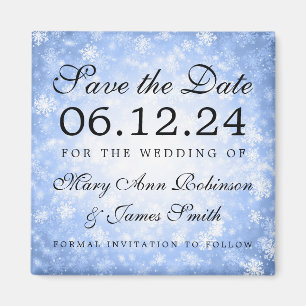 Blauer Winter-Märchenland-Winter Save the Date Magnet