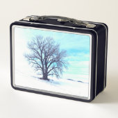 Blauer Winter Metall Brotdose (Rückseite)