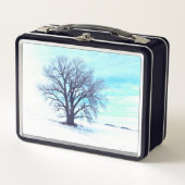 Blauer Winter Metall Brotdose (Vorderseite)