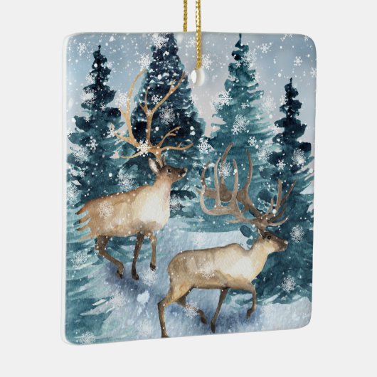 Blauer Winter mit Deeers Keramikornament (Rechts)