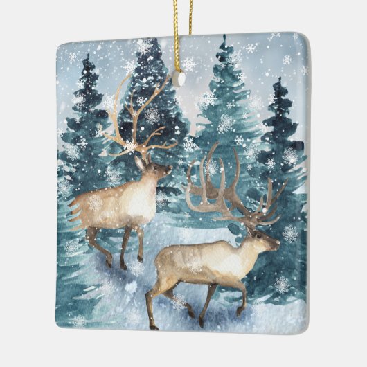 Blauer Winter mit Deeers Keramikornament (Links)