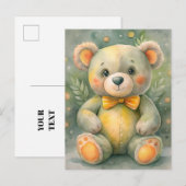 Blauer Winter mit Deeers Postkarte (Vorne/Hinten)