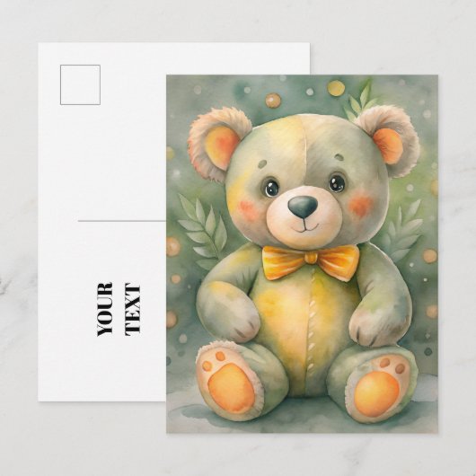 Blauer Winter mit Deeers Postkarte (Vorne/Hinten)