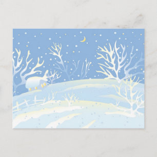 Blauer Winter Postkarte