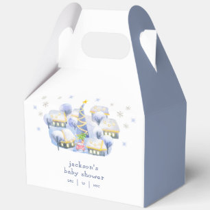 Blauer Winter-Schnee Es braucht ein Dorf Baby Show Geschenkschachtel