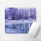 Blauer Winter-Teich Mousepad (Mit Mouse)