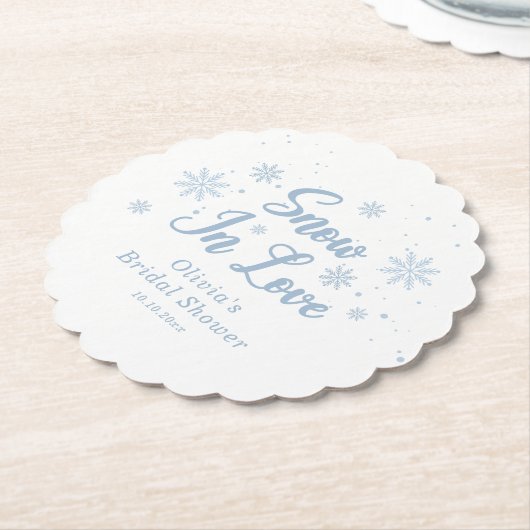 Blauer Winterschnee in der Liebe Brautparty Untersetzer (angewinkelt)