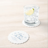 Blauer Winterschnee in der Liebe Brautparty Untersetzer (Vor Ort)