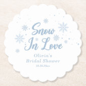 Blauer Winterschnee in der Liebe Brautparty Untersetzer (Vorderseite)