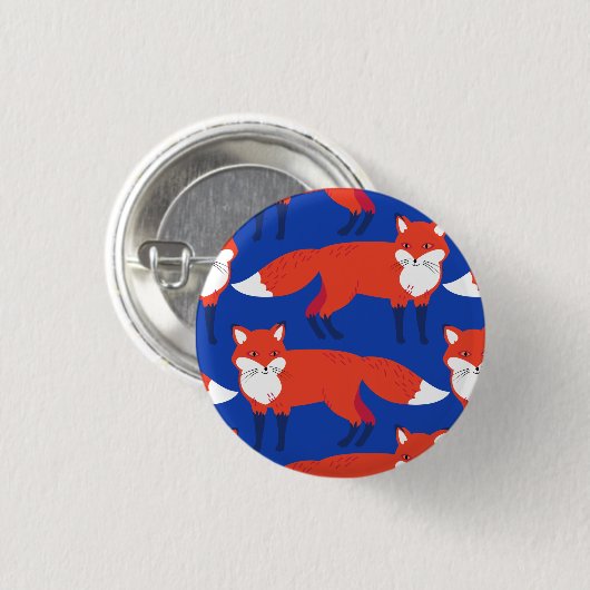 Blauer Winterwald Button (Vorne & Hinten)