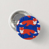 Blauer Winterwald Fuchs Button (Vorne & Hinten)