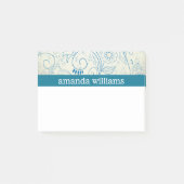 Blauer Wirbel Post-it Klebezettel (Vorderseite)