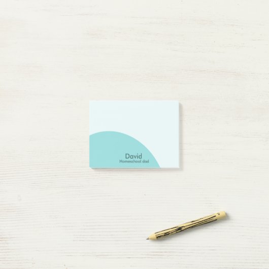 Blauer Wirbel Post-it Klebezettel (Auf Schreibtisch)