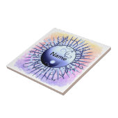 Blauer Wirbel Yin Yang Fliese (Seite)