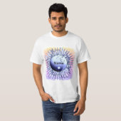 Blauer Wirbel Yin Yang T-Shirt (Vorne ganz)