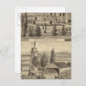 Blauer Wohnsitz, Bauernhof Postkarte (Vorne/Hinten)