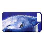 Blauer Wolf an NachtiPhone 7 Plusfall Case-Mate iPhone Hülle (Rückseite (Horizontal))