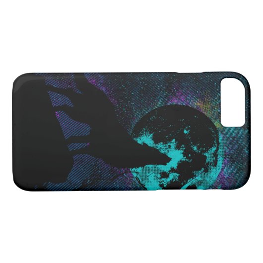 Blauer Wolf-Apple iPhone 7 Kasten Case-Mate iPhone Hülle (Rückseite (Horizontal))