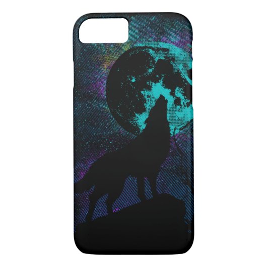 Blauer Wolf-Apple iPhone 7 Kasten Case-Mate iPhone Hülle (Rückseite)