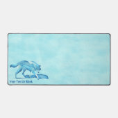 Blauer Wolf auf Schnee Schreibtischunterlage (Vorderseite)
