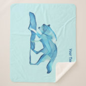 Blauer Wolf auf Schnee Sherpadecke (Vorderseite)