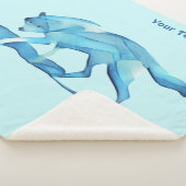 Blauer Wolf auf Schnee Sherpadecke (3/4)