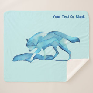 Blauer Wolf auf Schnee Sherpadecke