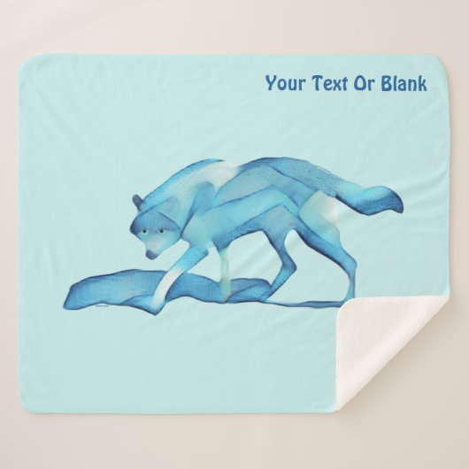Blauer Wolf auf Schnee Sherpadecke (Vorderseite (Horizontal))