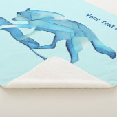 Blauer Wolf auf Schnee Sherpadecke (3/4)