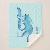 Blauer Wolf auf Schnee Sherpadecke (Vorderseite)