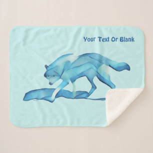 Blauer Wolf auf Schnee Sherpadecke
