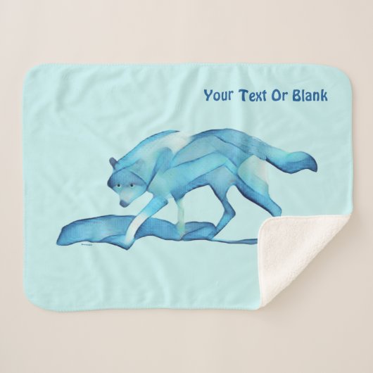 Blauer Wolf auf Schnee Sherpadecke (Vorderseite (Horizontal))