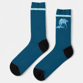 Blauer Wolf auf Schnee Socken (Linkes Detail)