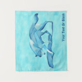 Blauer Wolf auf Schnee Wandteppich (Vorderseite)