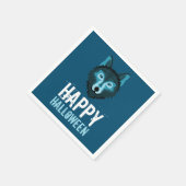 Blauer Wolf, glückliches Halloween Serviette (Ecke)
