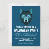 Blauer Wolf, Halloween-Party Einladung (Vorderseite)