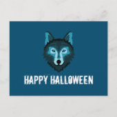 Blauer Wolf, Halloween-Party Einladungspostkarte (Vorderseite)