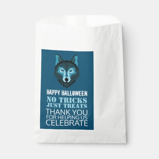 Blauer Wolf, Halloween-Party Geschenktütchen (Vorderseite)