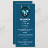 Blauer Wolf, Halloween-Party Menükarte (Vorne/Hinten)