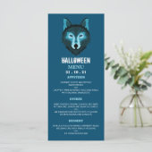 Blauer Wolf, Halloween-Party Menükarte (Stehend Vorderseite)