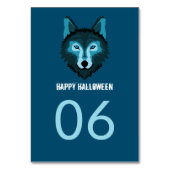 Blauer Wolf, Halloween-Party Tischnummer (Vorderseite)