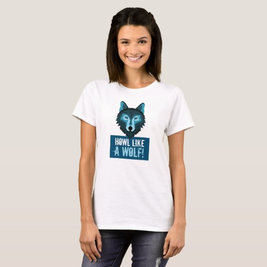 Blauer Wolf, Howl like a Wolf T-Shirt (Vorne ganz)
