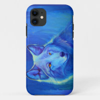 Blauer Wolf iPhone 5/5S kundenspezifischer