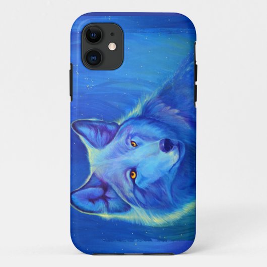 Blauer Wolf iPhone 5/5S kundenspezifischer Case-Mate iPhone Hülle (Rückseite)