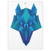 Blauer Wolf Klemmbrett (Rückseite)