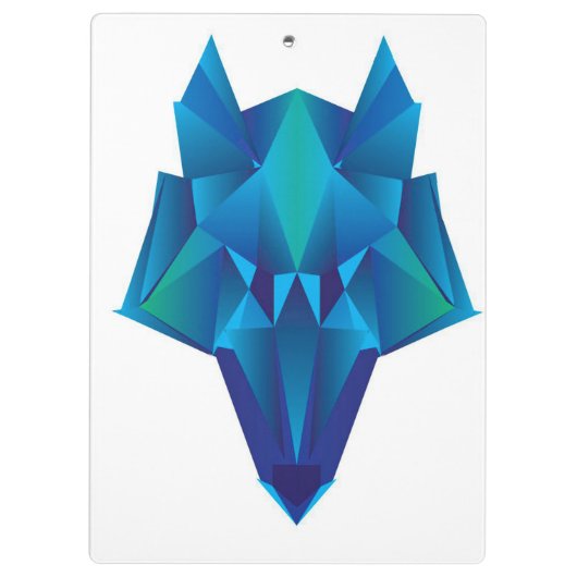 Blauer Wolf Klemmbrett (Rückseite)