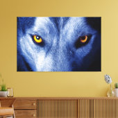 Blauer Wolf mit schönen Augen Leinwand Art (Insitu (Wohnzimmer))