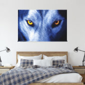 Blauer Wolf mit schönen Augen Leinwand Art (Insitu (Schlafzimmer))